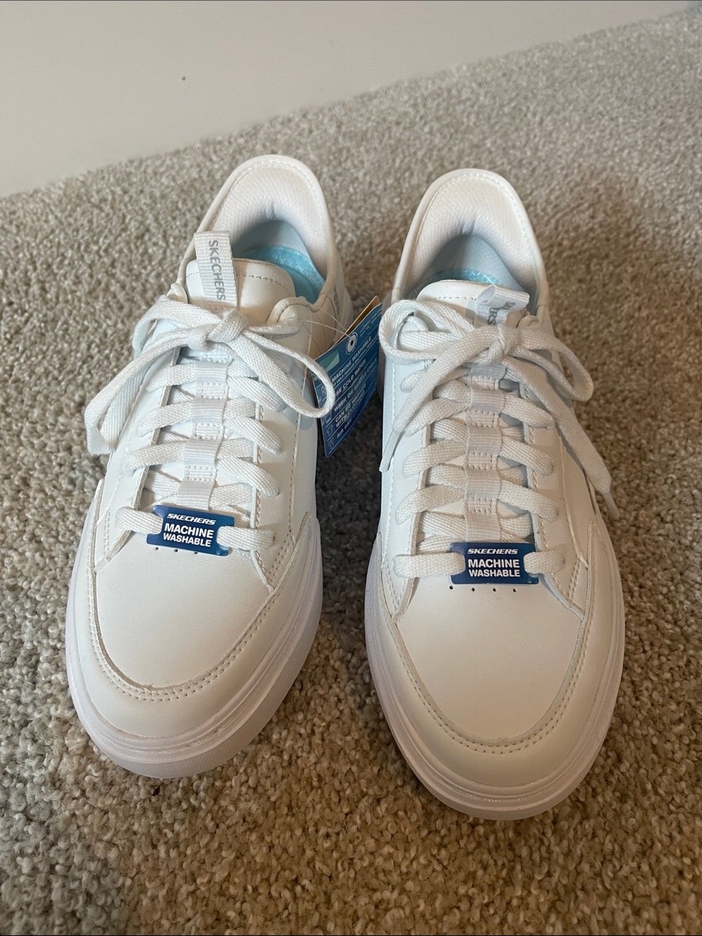 Skechers White Low-Top Lace-Up Sneakers